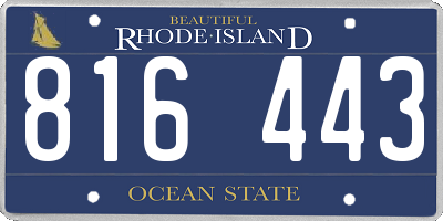 RI license plate 816443