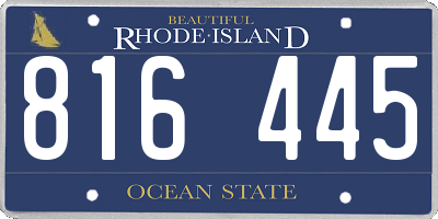 RI license plate 816445
