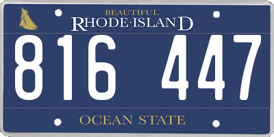 RI license plate 816447