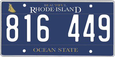 RI license plate 816449