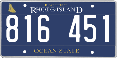 RI license plate 816451