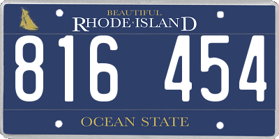 RI license plate 816454