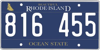 RI license plate 816455
