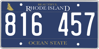 RI license plate 816457