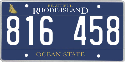 RI license plate 816458