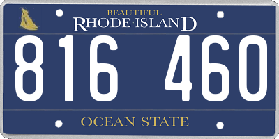 RI license plate 816460