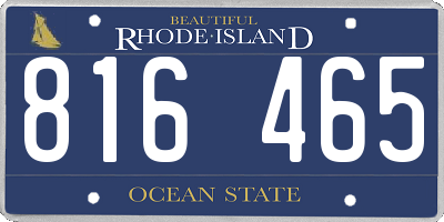 RI license plate 816465