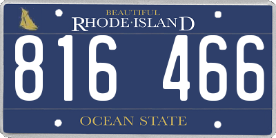 RI license plate 816466