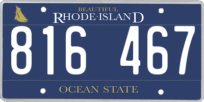 RI license plate 816467