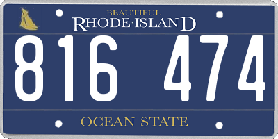 RI license plate 816474
