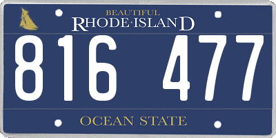 RI license plate 816477