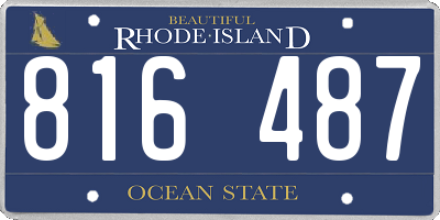 RI license plate 816487