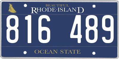 RI license plate 816489
