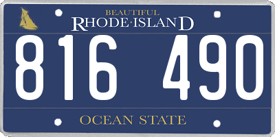 RI license plate 816490