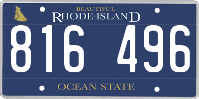 RI license plate 816496