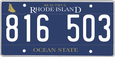 RI license plate 816503