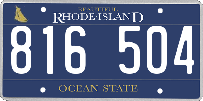 RI license plate 816504