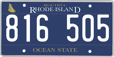 RI license plate 816505