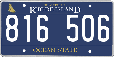 RI license plate 816506