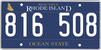 RI license plate 816508