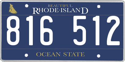 RI license plate 816512