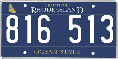 RI license plate 816513