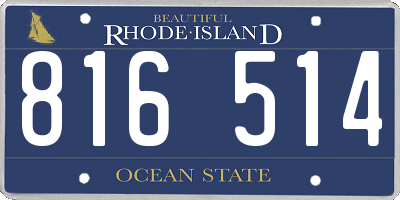 RI license plate 816514