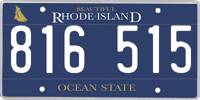 RI license plate 816515