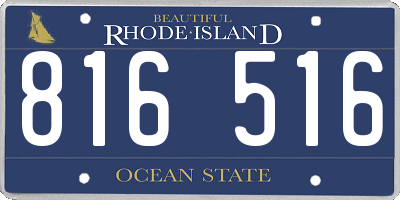 RI license plate 816516
