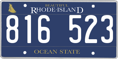 RI license plate 816523