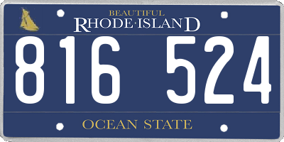 RI license plate 816524