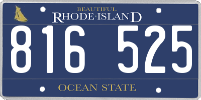 RI license plate 816525