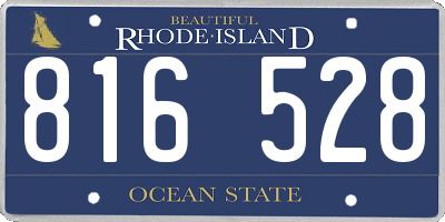 RI license plate 816528