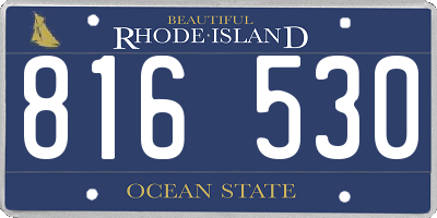 RI license plate 816530