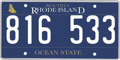 RI license plate 816533