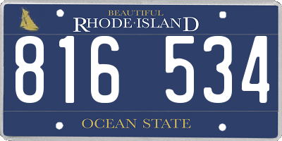 RI license plate 816534