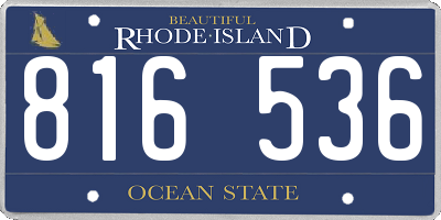 RI license plate 816536