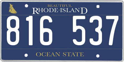RI license plate 816537