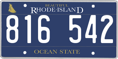 RI license plate 816542