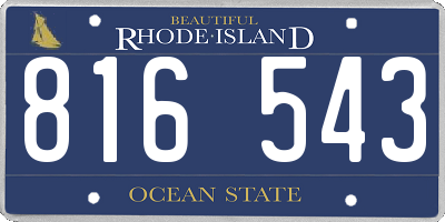 RI license plate 816543