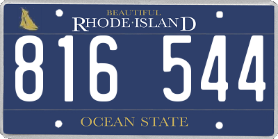 RI license plate 816544
