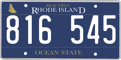 RI license plate 816545