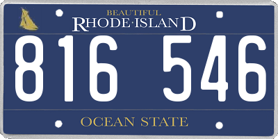 RI license plate 816546