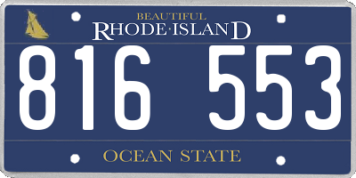 RI license plate 816553