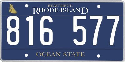 RI license plate 816577