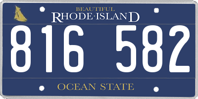 RI license plate 816582