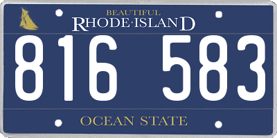 RI license plate 816583