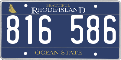 RI license plate 816586
