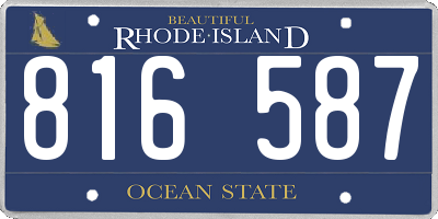 RI license plate 816587