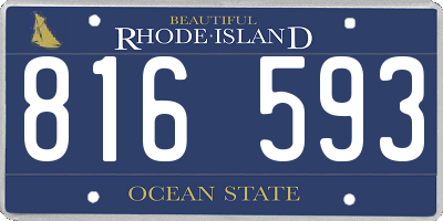 RI license plate 816593